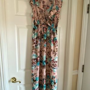 Floral midi wrap dress